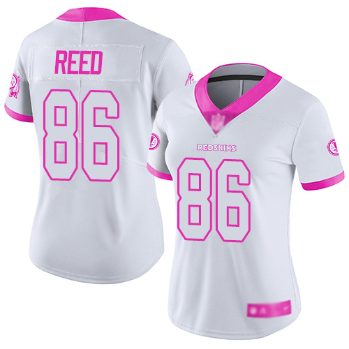 Washington Redskins Limited White Pink Women Jordan Reed Jersey NFL Football #86 Rush Fashion